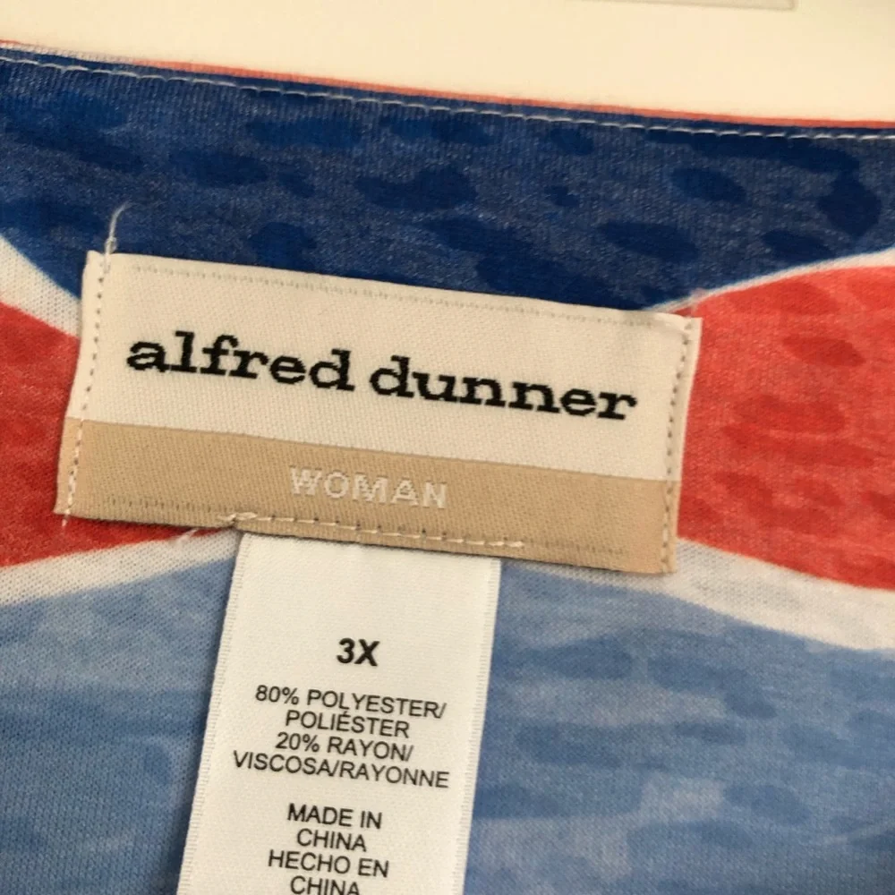 ALFRED DUNNER PLUS SIZE 3X TOP CREW NECK NEPTUNE BEACH 3/4 SLEEVE WAVES TUNIC - Picture 6 of 6